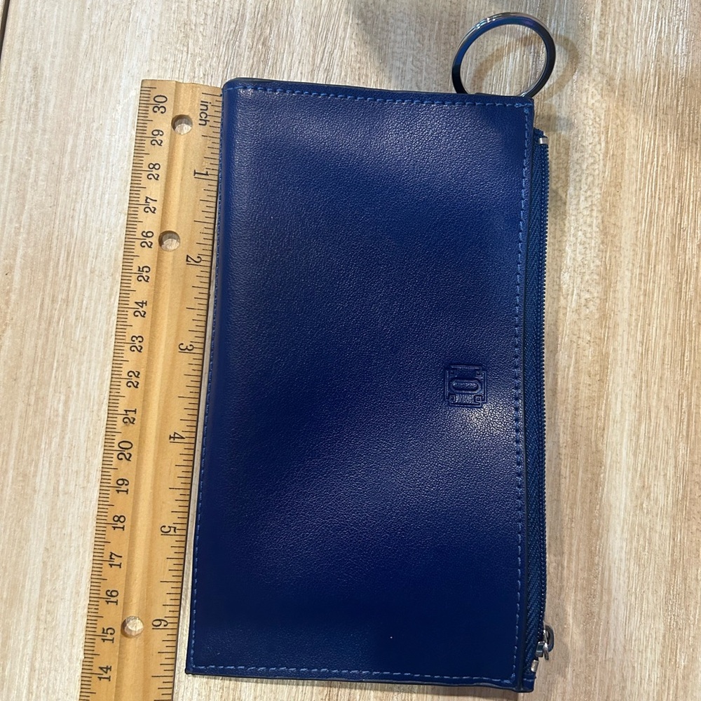 Big O brand wallet/card holder attachment - Blue with Green lining
